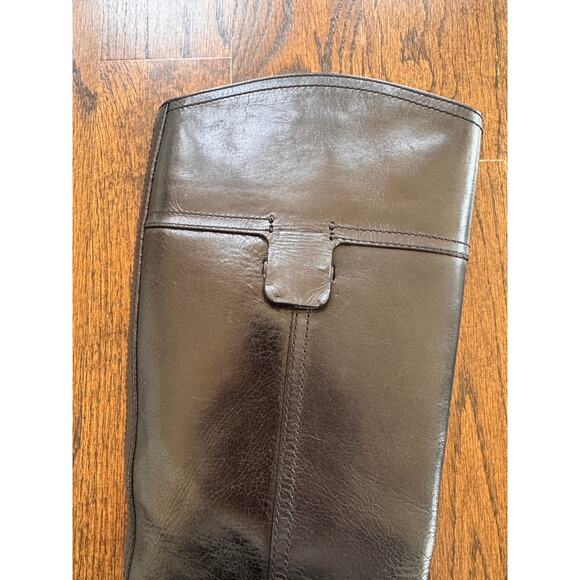 TORY BURCH Eloise Women's Boot US 8 Black Leather Zip Tall Riding Boots FLAW - Picture 5 of 13